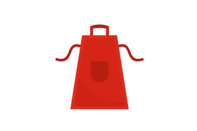 Bbq apron icon, flat style