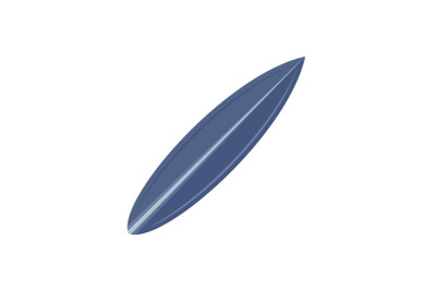 Blue surfboard icon, flat style