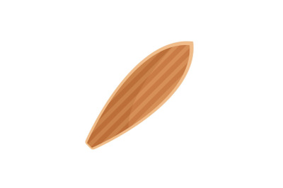 Wood surfboard icon, flat style
