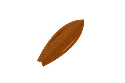 Old wood surfboard icon, flat style
