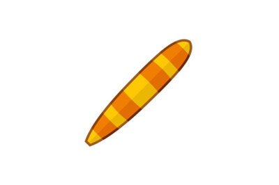 Yellow orange surfboard icon, flat style