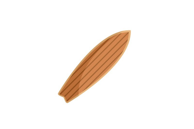 Retro wood surfboard icon, flat style