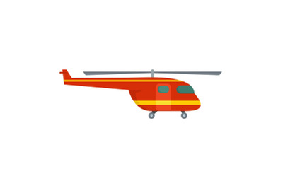 Rescue helicopter icon, flat style