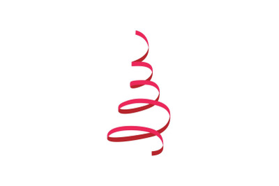Red festive ribbon icon, flat style