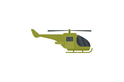 Military helicopter icon, flat style