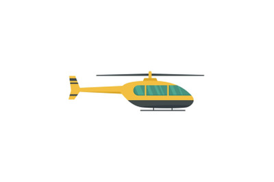 Utility helicopter icon, flat style