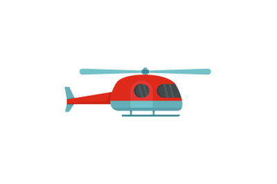 Ambulance helicopter icon, flat style