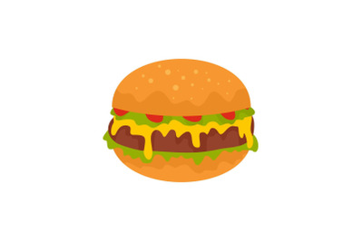 Cheeseburger icon, flat style