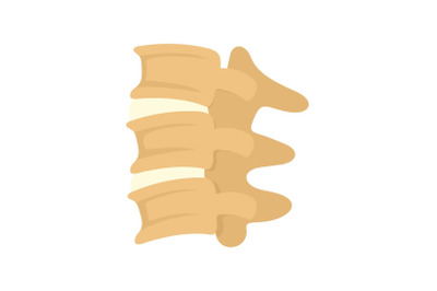 Spinal column discs icon, flat style
