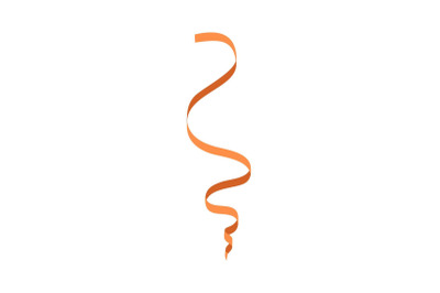 Orange serpentine icon, flat style