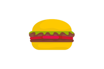 Fresh burger icon, flat style