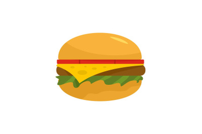 American burger icon, flat style