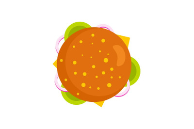 Top view burger icon, flat style