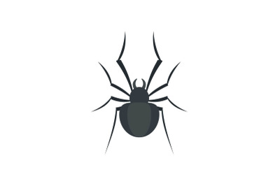 Black house spider icon, flat style