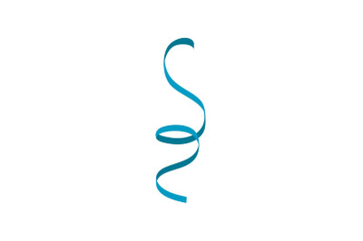 Curly ribbon icon, flat style
