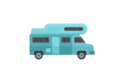 Camping truck icon, flat style