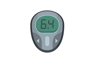 Glucose meter icon, flat style