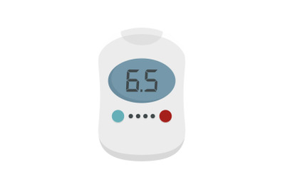 Modern glucose meter icon, flat style