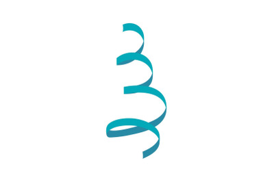 Curly party ribbon icon, flat style