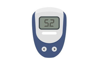Electronic glucometer icon, flat style