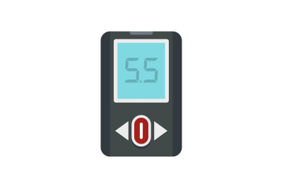 Blood glucometer icon, flat style