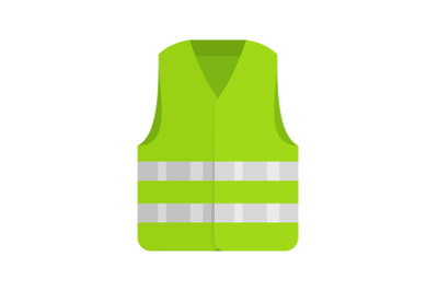 Driver reflective vest icon, flat style