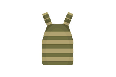 Army vest icon, flat style