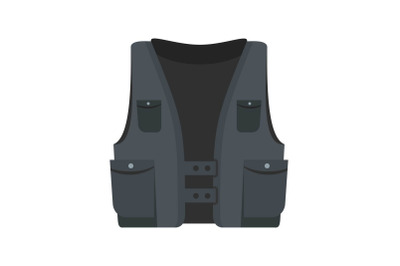 Pocket vest icon, flat style