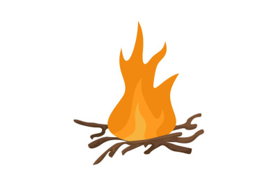 Bbq fire icon, flat style