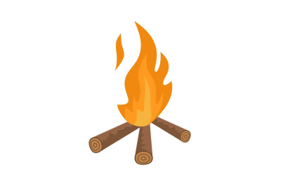 Hunting fire icon, flat style