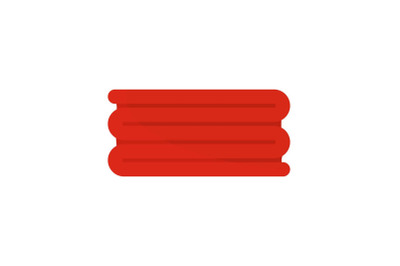 Red big towel icon, flat style