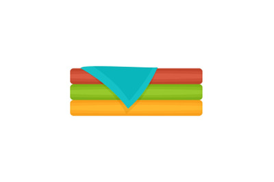 Set of towel icon, flat style