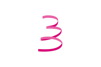 Pink serpentine icon, flat style