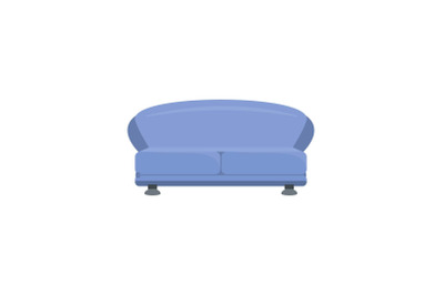 Oval sofa icon, flat style