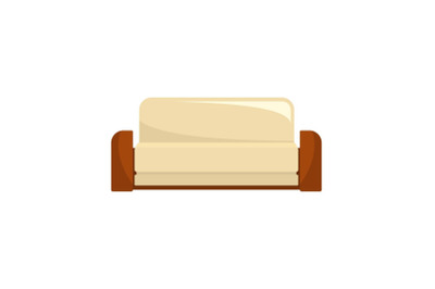English sofa icon, flat style