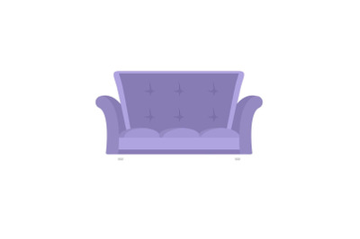 Cabriole sofa icon, flat style