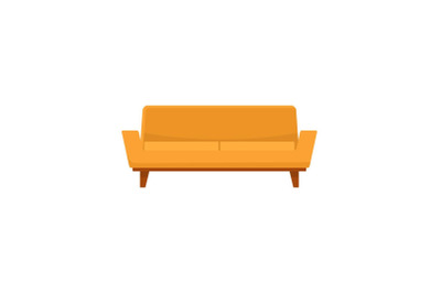 Camelback sofa icon, flat style