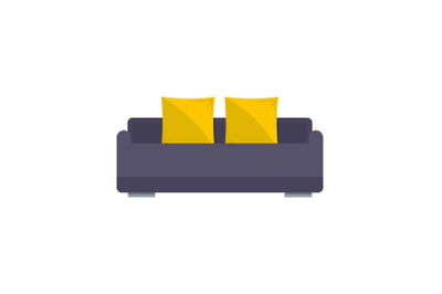 English roll sofa icon, flat style
