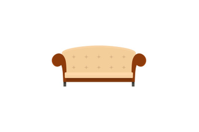 Vintage sofa icon, flat style
