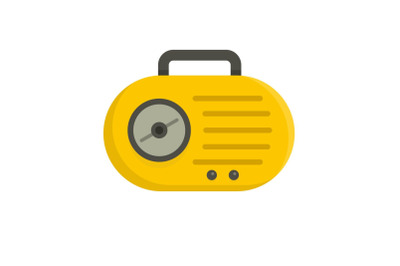Mini radio icon, flat style
