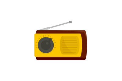 Manual radio receiver icon, flat style