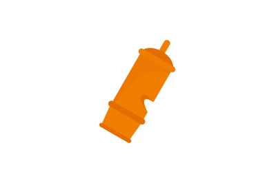 Retro whistle icon, flat style