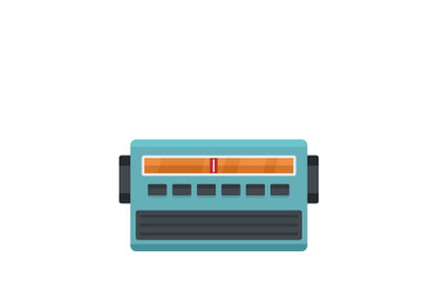 Blue fm radio icon, flat style