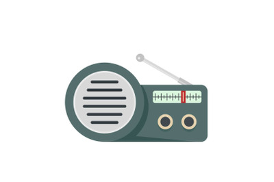 Speaker radio icon, flat style