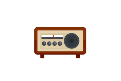Vintage radio icon, flat style