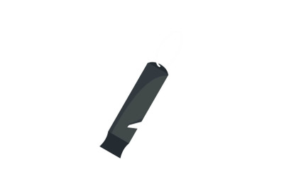 Black whistle icon, flat style