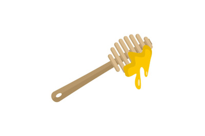 Wood honey tool icon, flat style