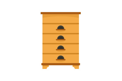 Bee house icon, flat style