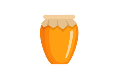 Honey jar icon, flat style