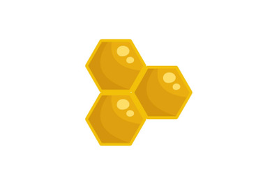 Honey cells icon, flat style